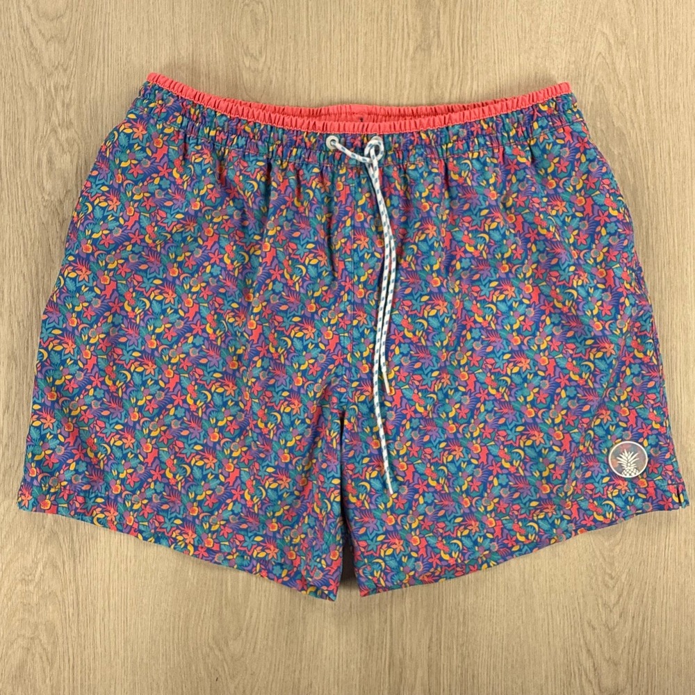 Chubbies Mens XXL Swim Trunks Floral Tropical 5.5 Inseam Blue Pink Multicolor